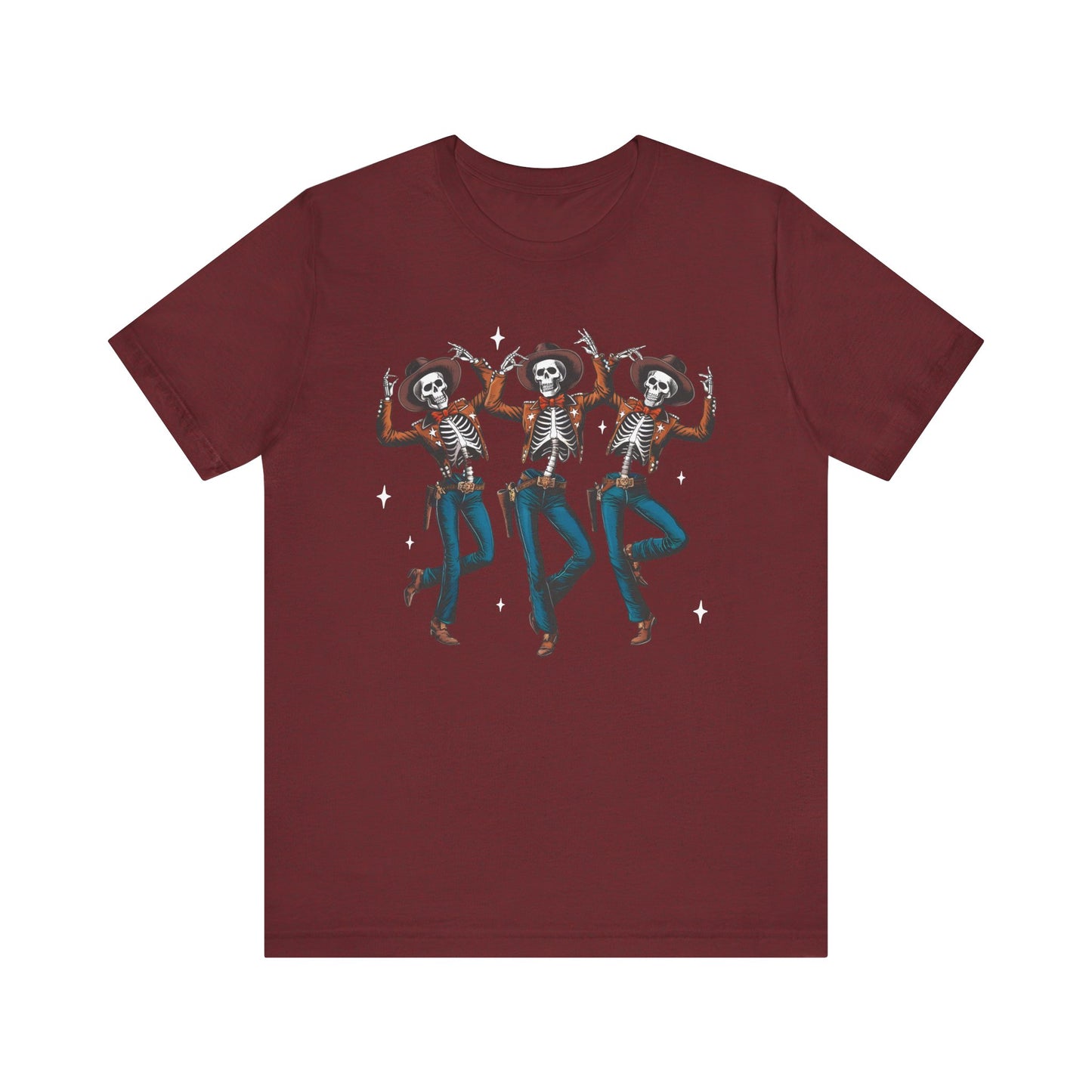 Halloween Western Dancing Skeletons Cowboy Creepy Country T-Shirt