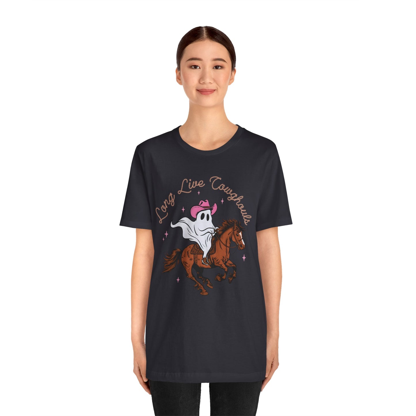 Long Live Cowghouls T-Shirt, Western Ghost Cowgirl Halloween Tee, Spooky Rodeo Shirt