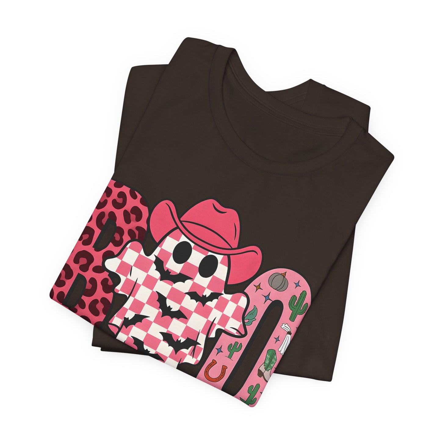 Pink BOO Shirt – Western Ghost Cowgirl Hat Halloween Tee