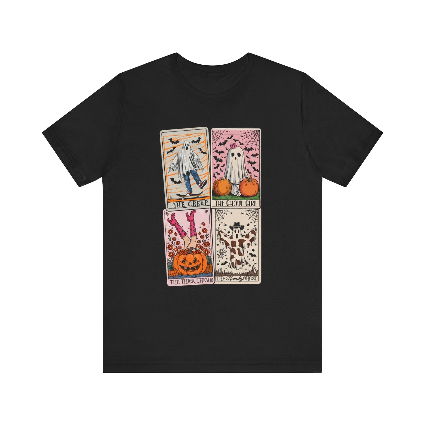 Halloween Tarot Card Ghost Shirt – The Creep, The Ghoul Girl, The Floaty Tee