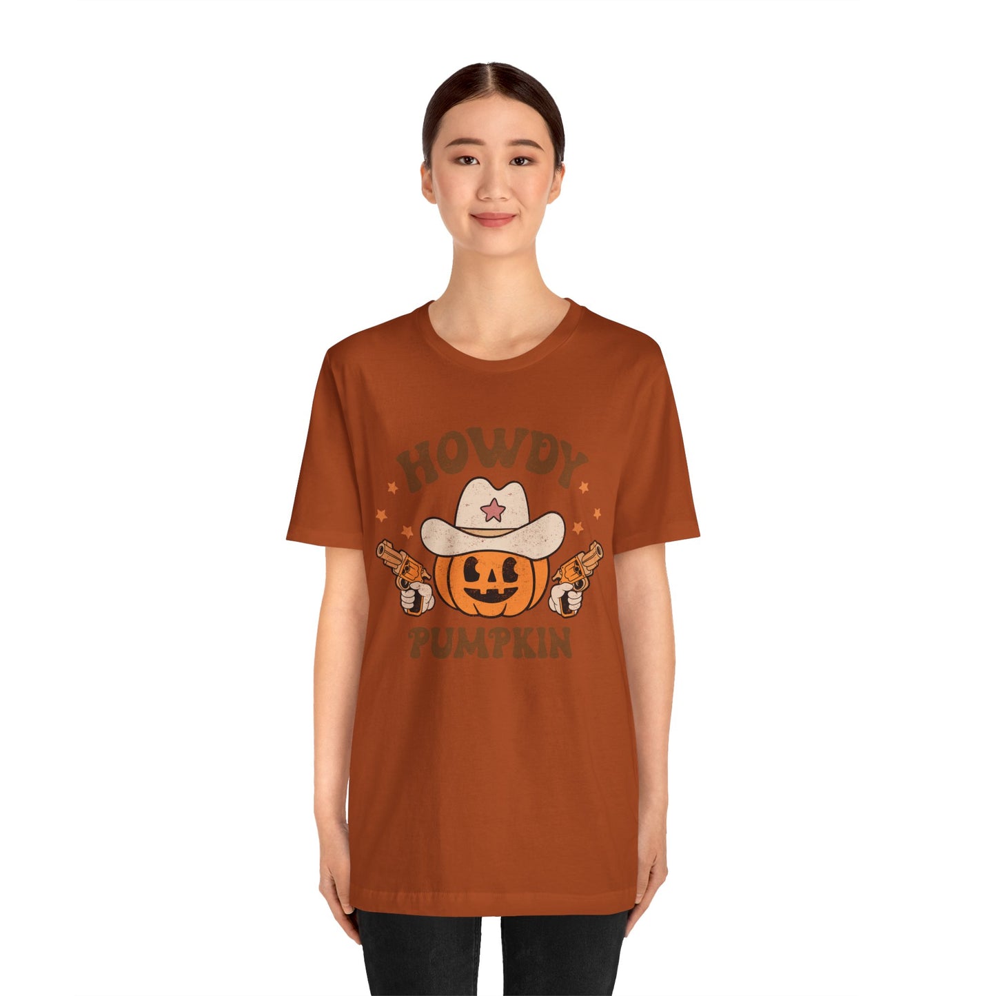 Howdy Pumpkin T-Shirt, Retro Western Cowboy Cowgirl Halloween Tee