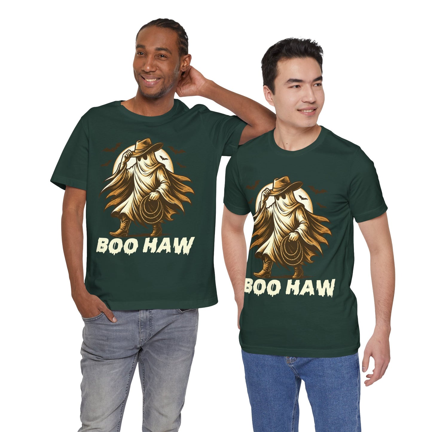 Boo Haw Shirt Ghost Cowboy Western Halloween Tee, Funny Rodeo Spirit Fall Outfit