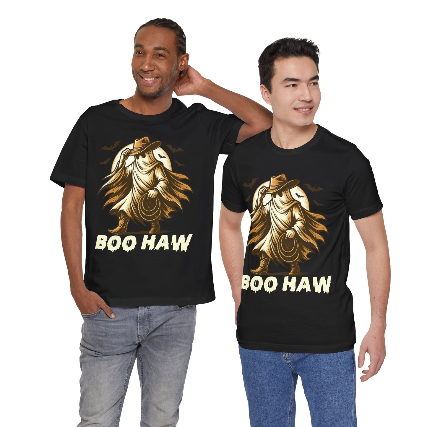 Boo Haw Shirt Ghost Cowboy Western Halloween Tee, Funny Rodeo Spirit Fall Outfit