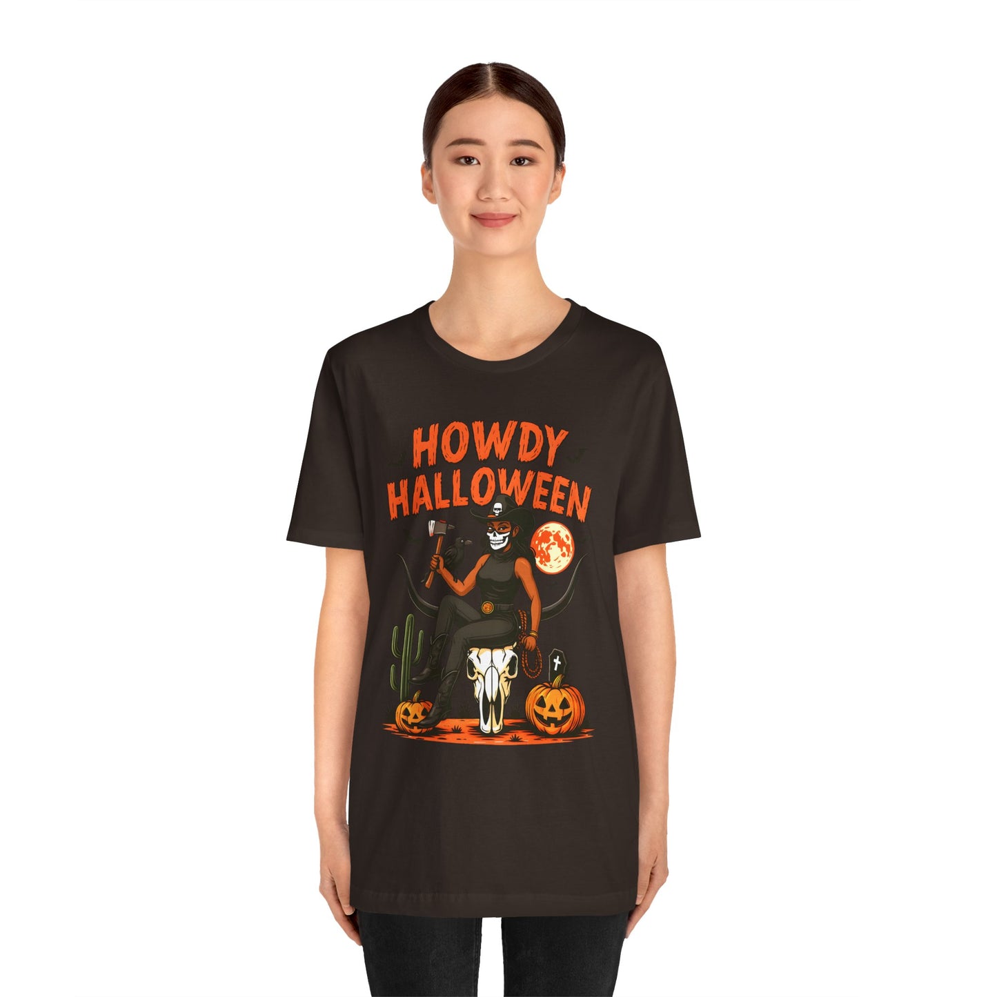 Howdy Halloween Shirt – Skeleton Cowgirl Western Fall Rodeo Tee