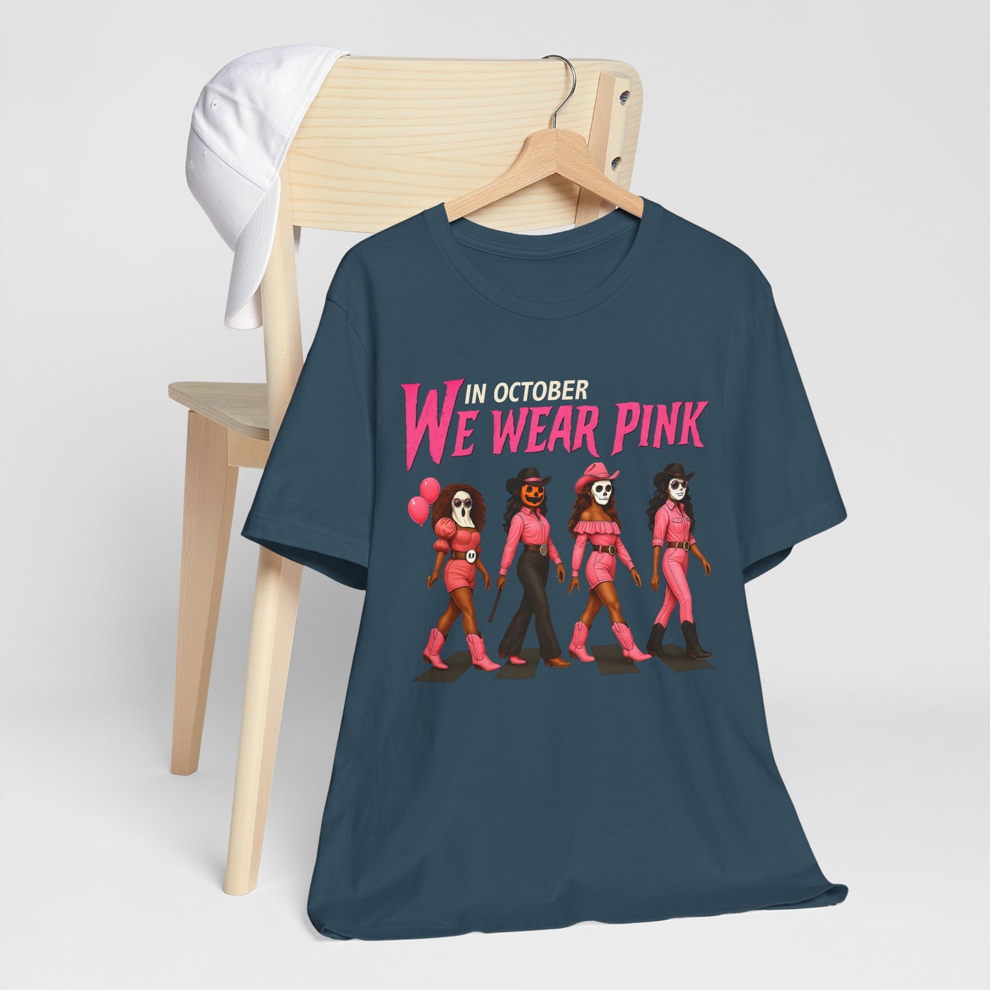 In October We Wear Pink Shirt – Spooky Cowgirl Western Halloween Tee