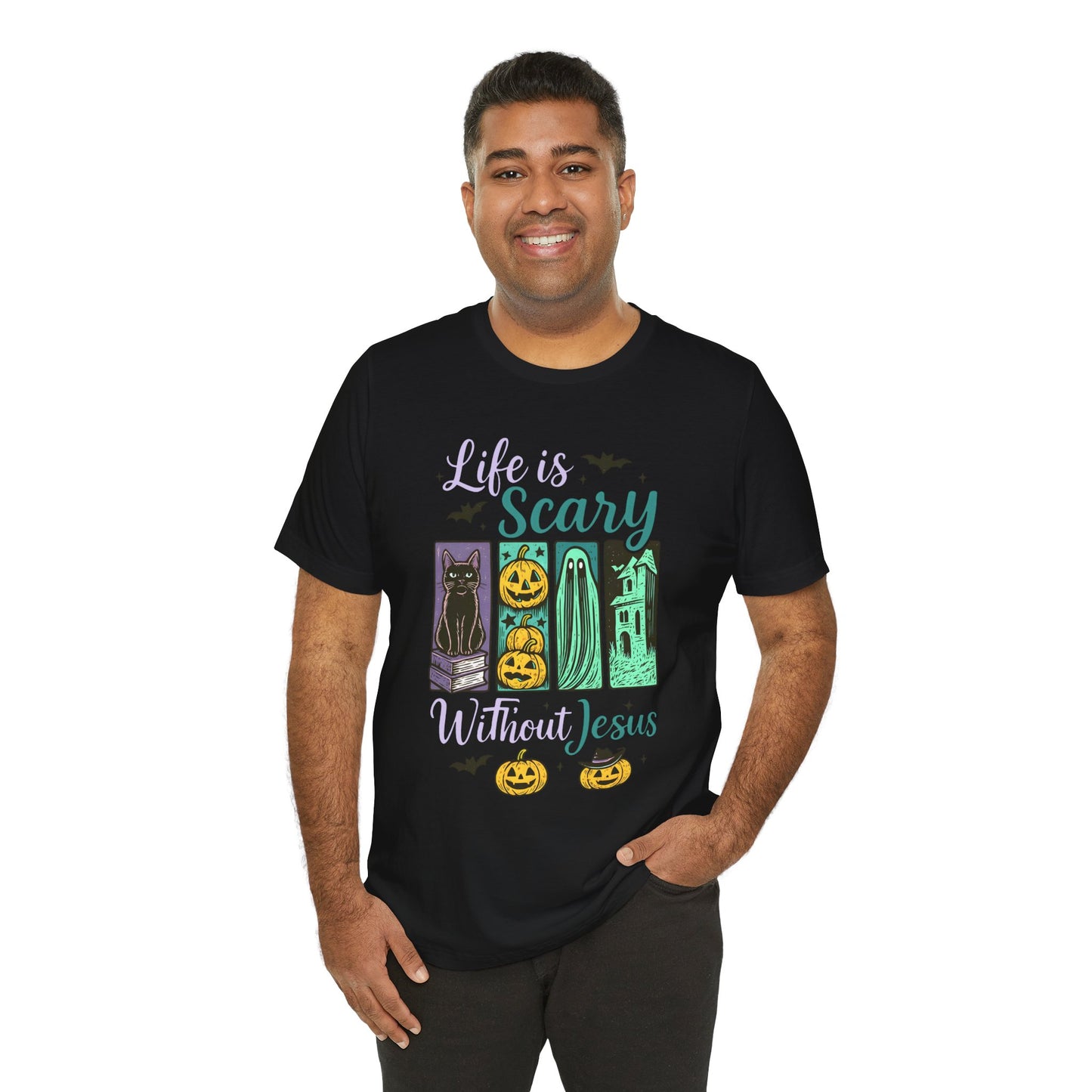 Life Is Scary Without Jesus Shirt – Christian Retro Halloween Faith Tee