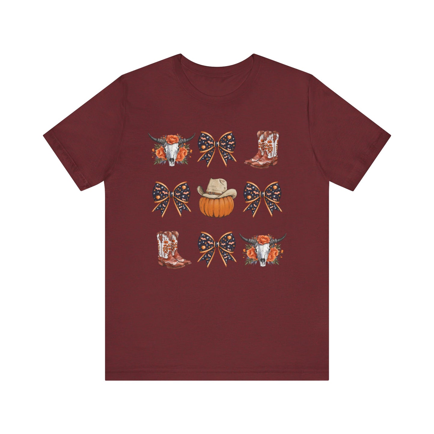 Western Halloween Cowgirl Shirt Boots & Pumpkin Skull Rodeo Tee