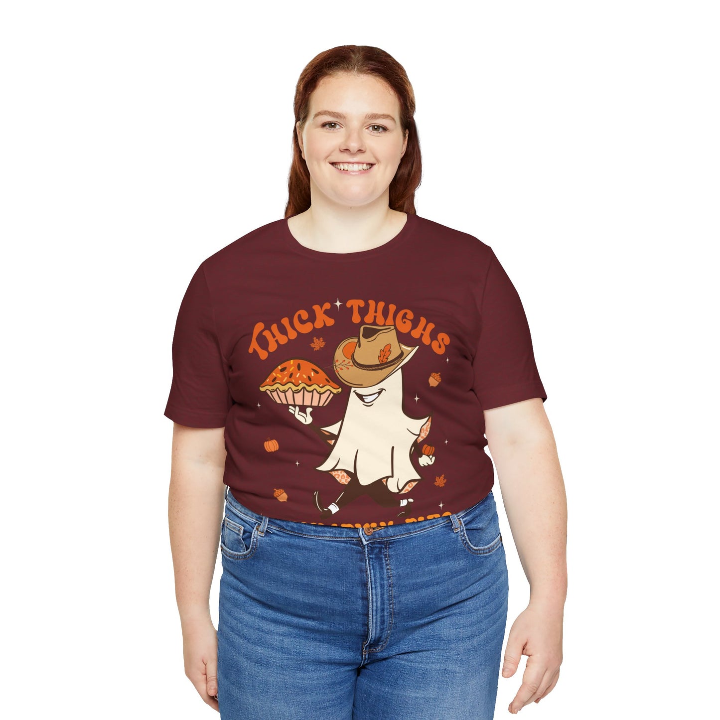 Thick Thighs Pumpkin Pies Shirt – Funny Howdy Ghost Western Halloween Tee