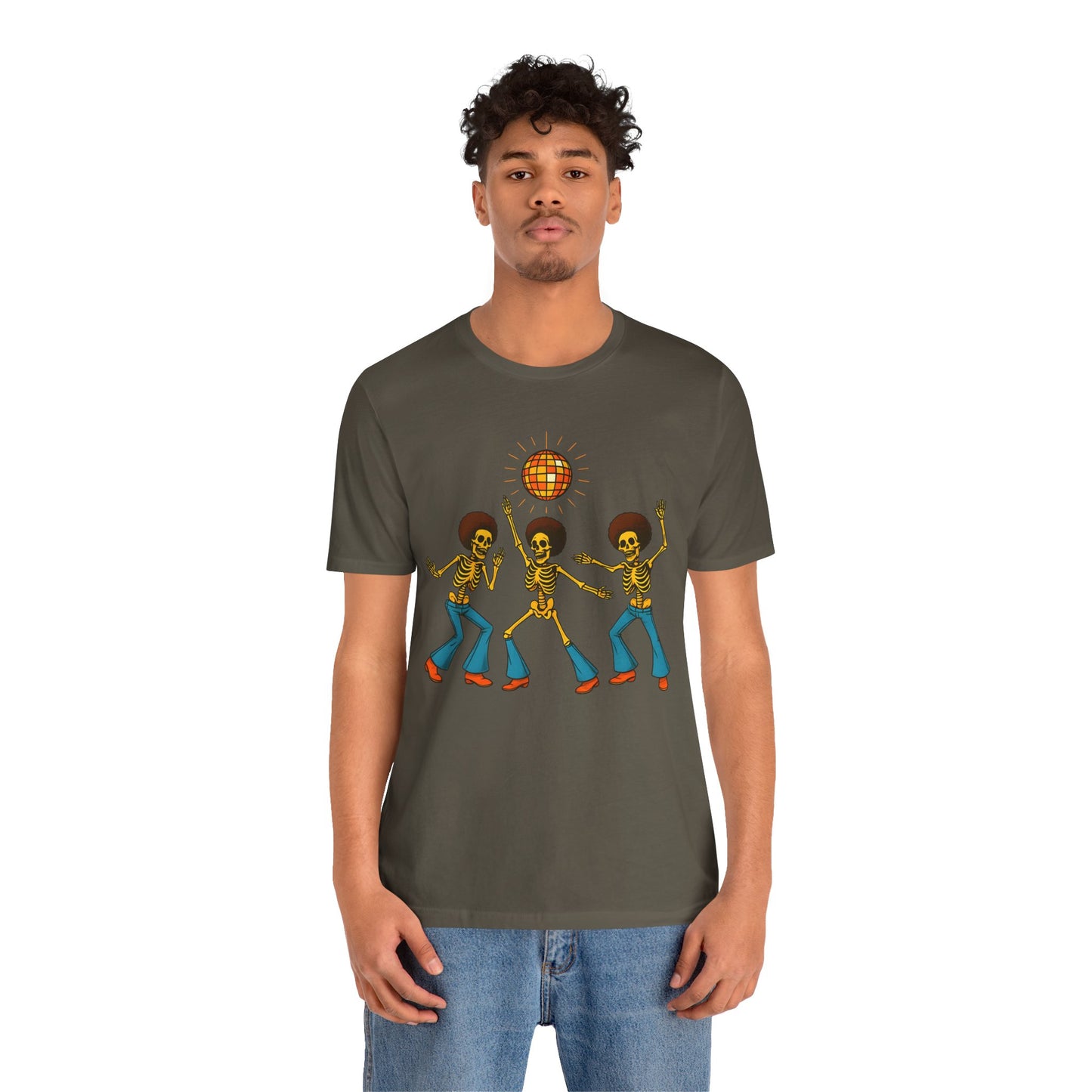 Disco Skeletons Dancing Shirt – Funny Retro 70s Halloween Party Tee