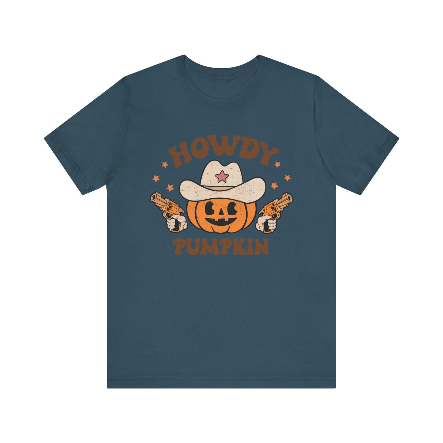 Howdy Pumpkin T-Shirt, Retro Western Cowboy Cowgirl Halloween Tee