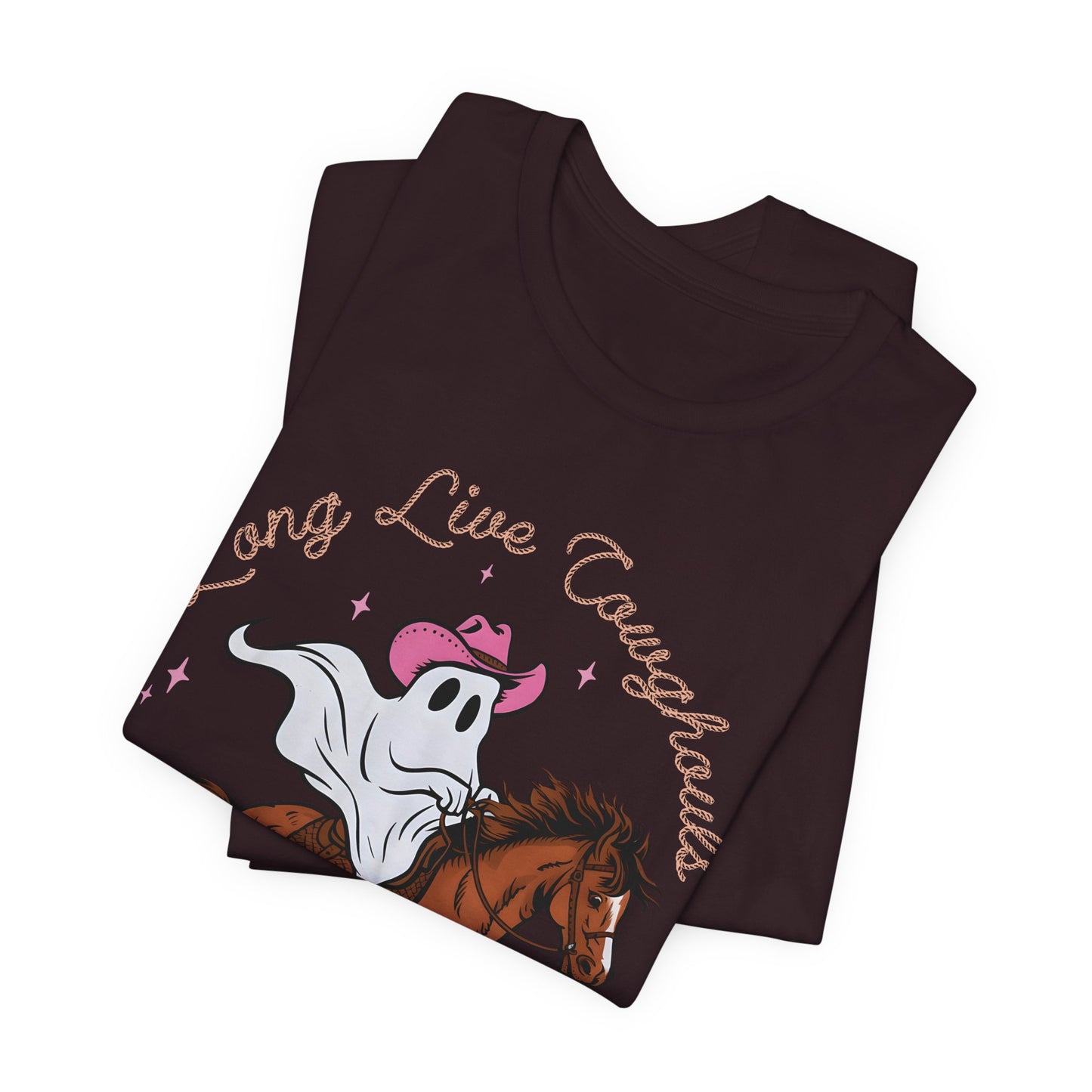 Long Live Cowghouls T-Shirt, Western Ghost Cowgirl Halloween Tee, Spooky Rodeo Shirt