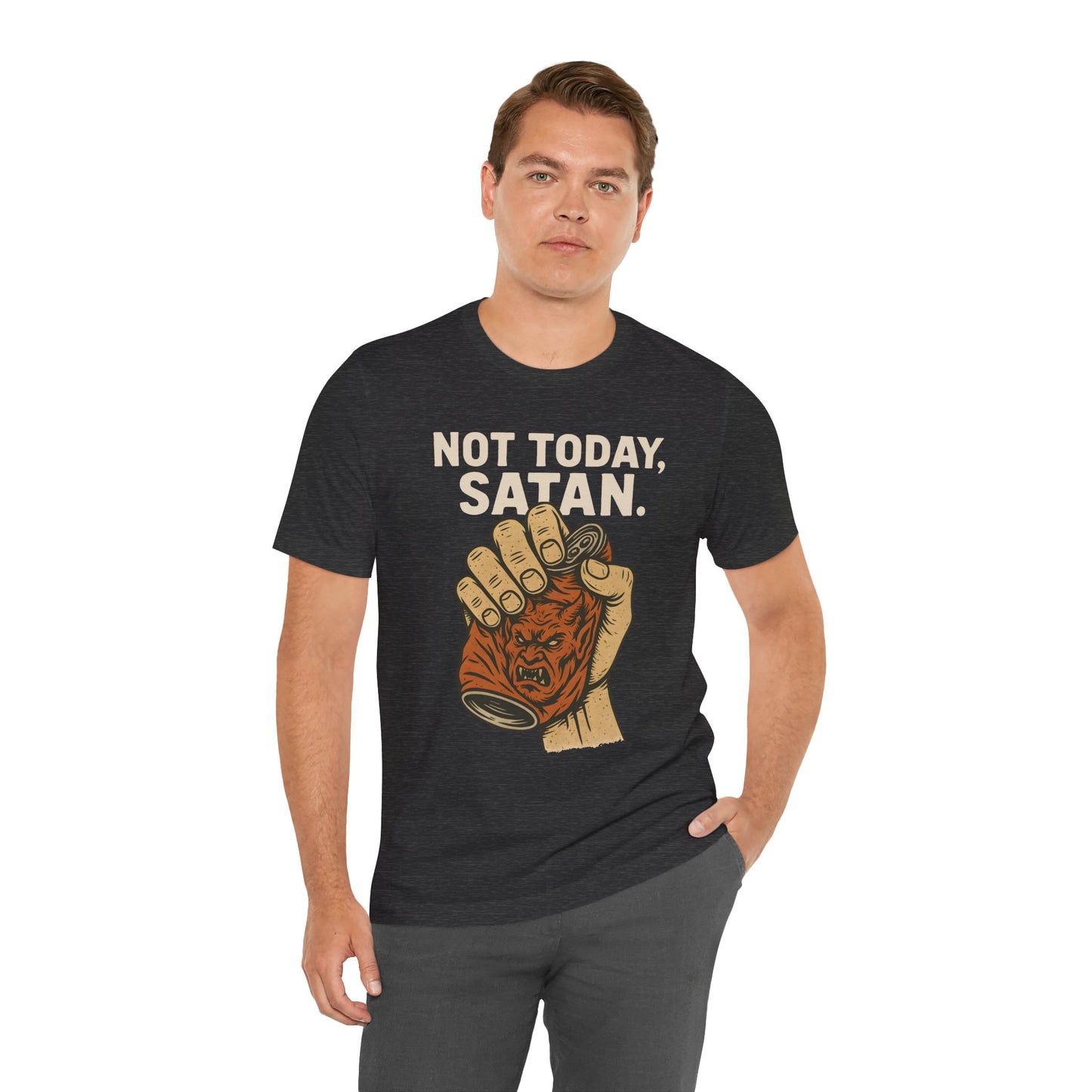 Not Today Satan Shirt – Funny Christian Faith Halloween Anti-Devil Tee