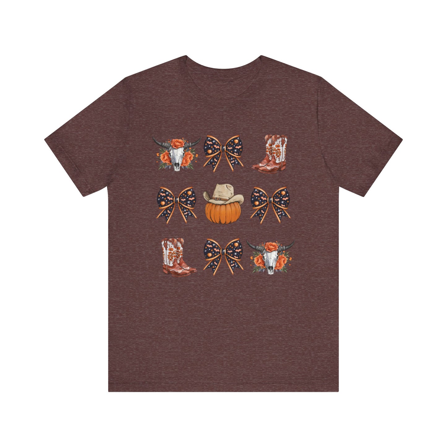Western Halloween Cowgirl Shirt Boots & Pumpkin Skull Rodeo Tee