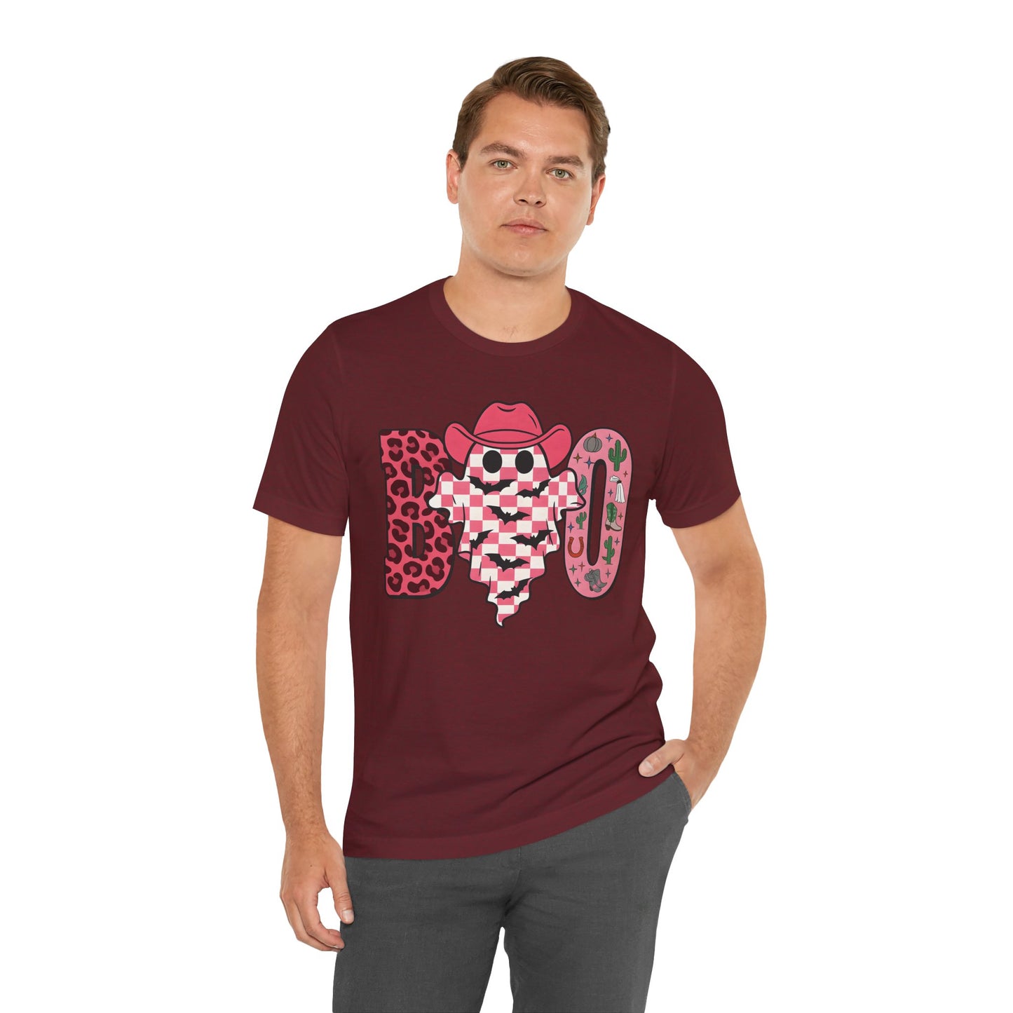 Pink BOO Shirt – Western Ghost Cowgirl Hat Halloween Tee