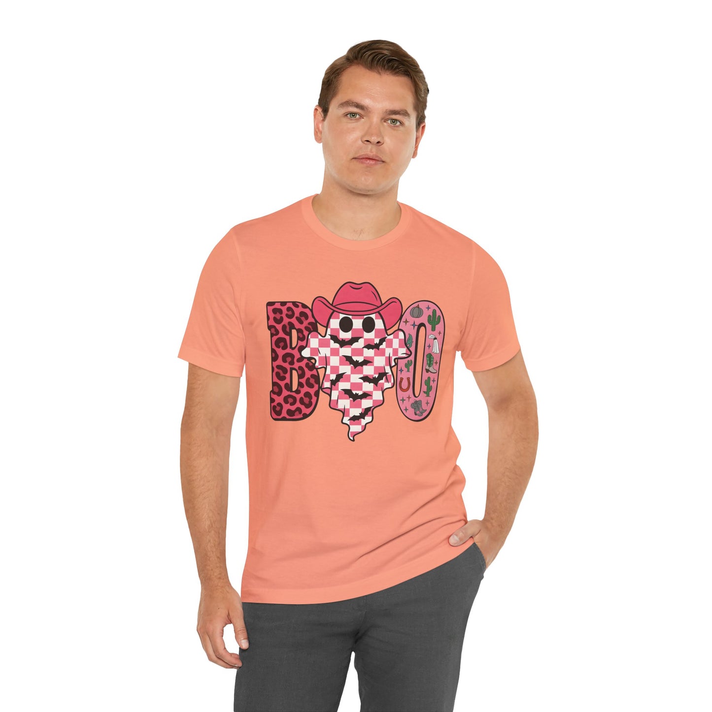 Pink BOO Shirt – Western Ghost Cowgirl Hat Halloween Tee