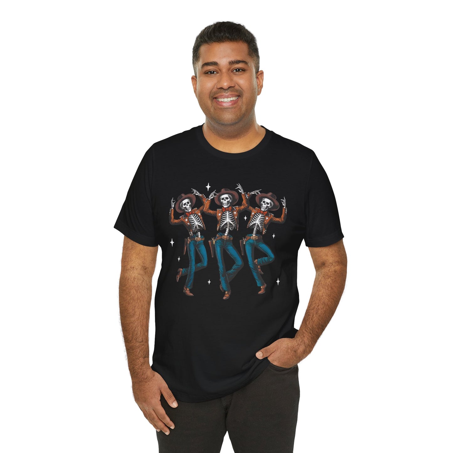 Halloween Western Dancing Skeletons Cowboy Creepy Country T-Shirt