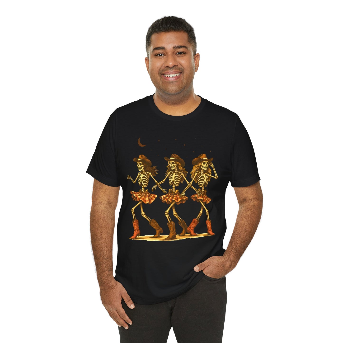 Skeleton Cowgirls Shirt Line Dancing Western Halloween Rodeo Tee