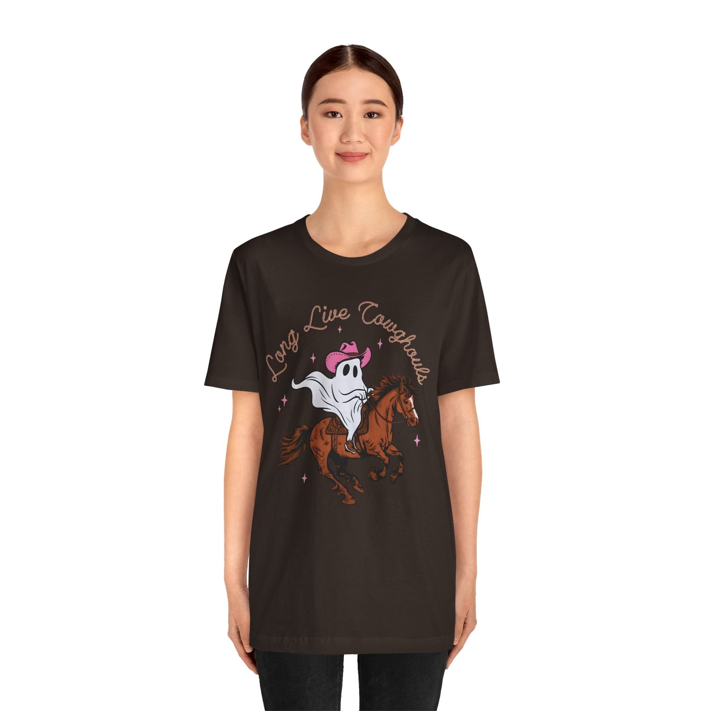 Long Live Cowghouls T-Shirt, Western Ghost Cowgirl Halloween Tee, Spooky Rodeo Shirt