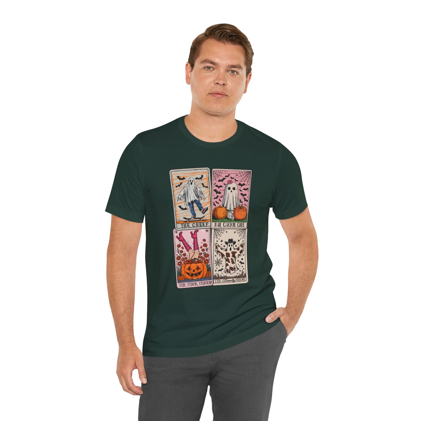 Halloween Tarot Card Ghost Shirt – The Creep, The Ghoul Girl, The Floaty Tee