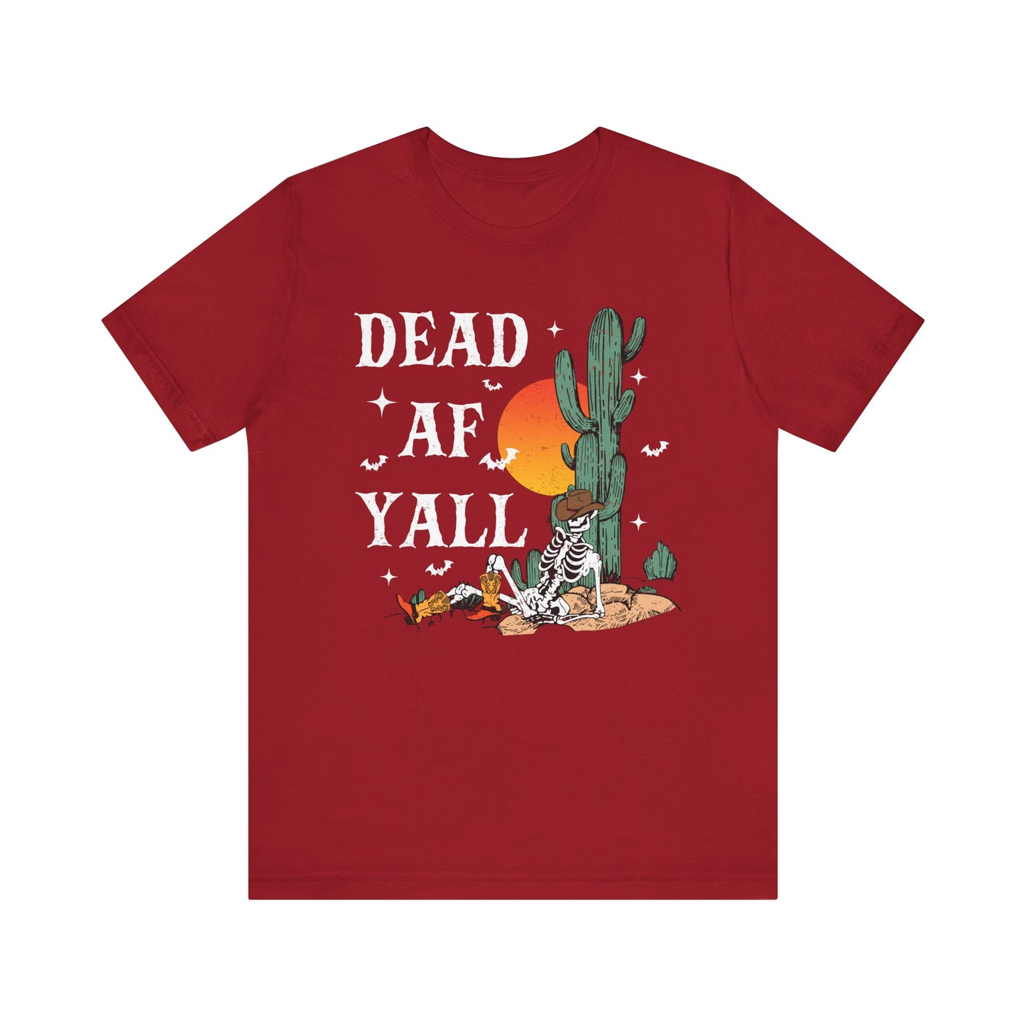 Dead AF Y’all Shirt – Western Skeleton Cowboy Spooky Halloween Tee