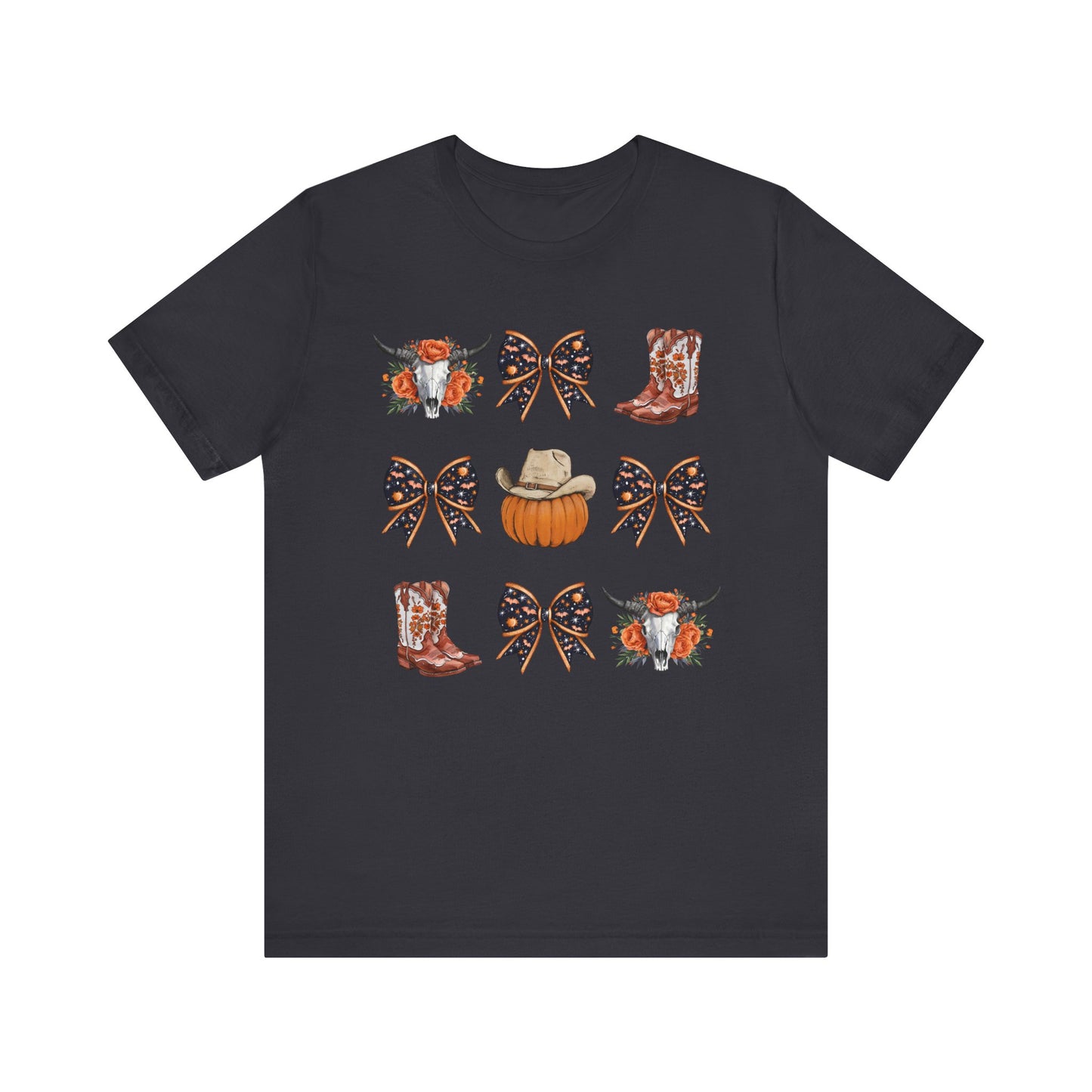 Western Halloween Cowgirl Shirt Boots & Pumpkin Skull Rodeo Tee