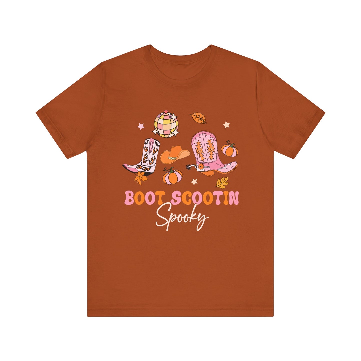Boot Scootin Spooky Howdy Western Halloween Thanksgiving T-Shirt, Retro Cowgirl Fall Tee