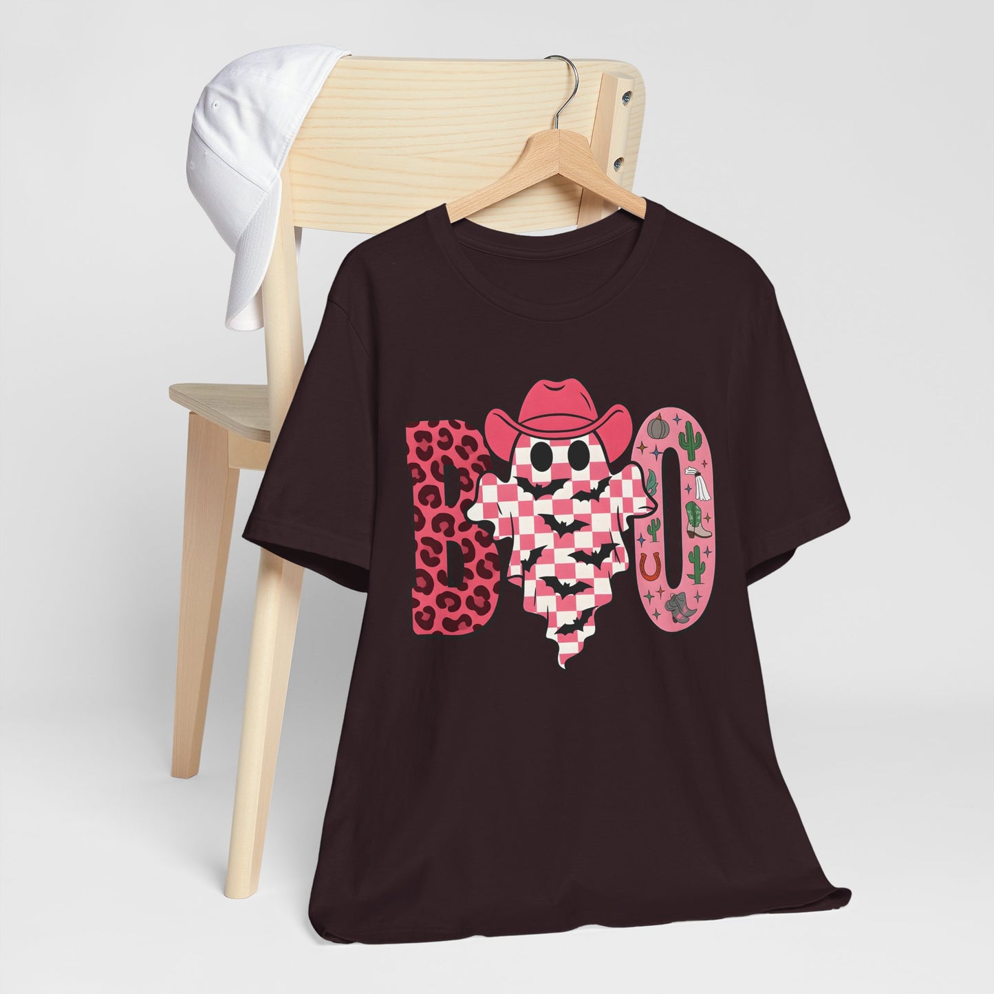 Pink BOO Shirt – Western Ghost Cowgirl Hat Halloween Tee