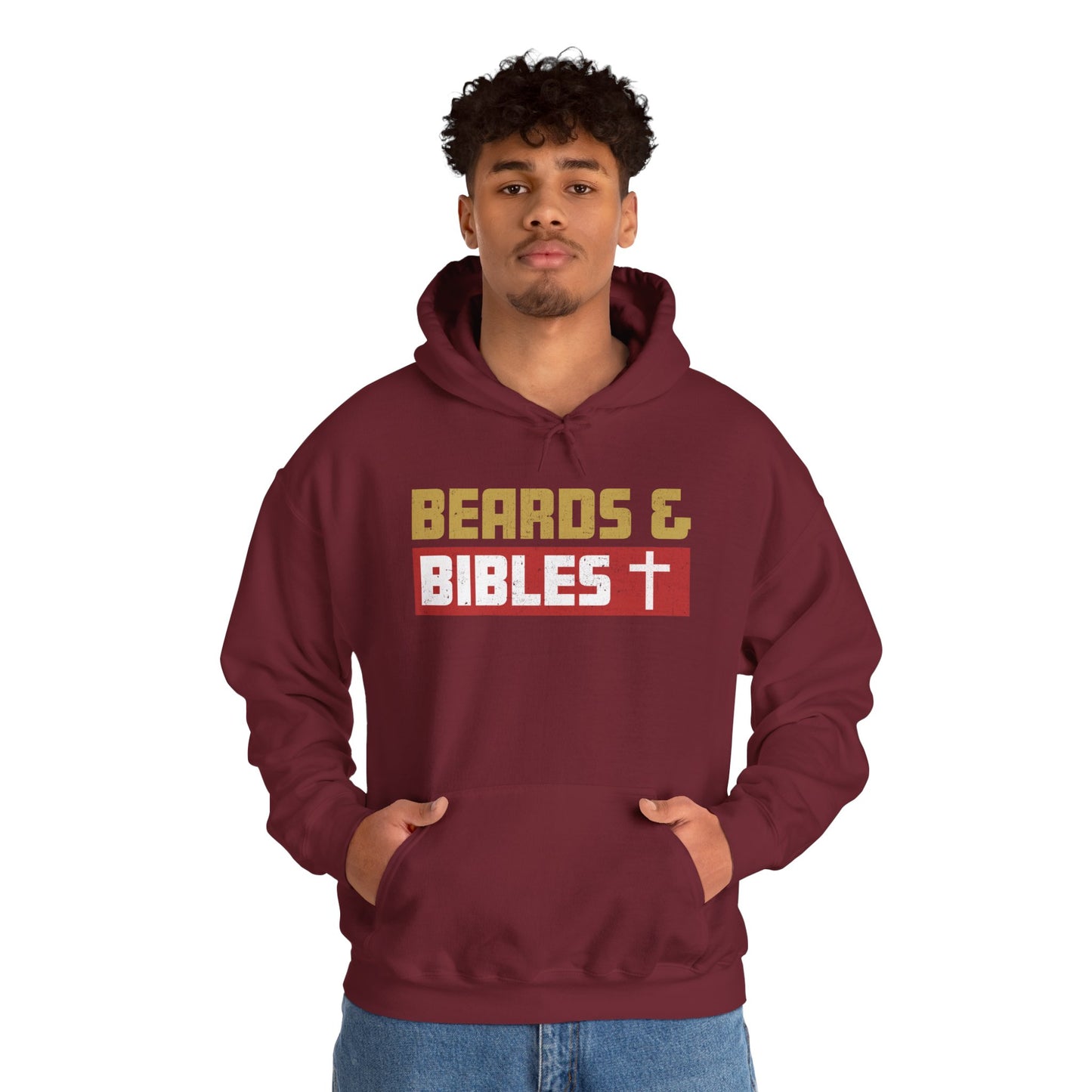 Beards and Bibles Dad Hoodie – Christian Retro Father’s Day Pullover