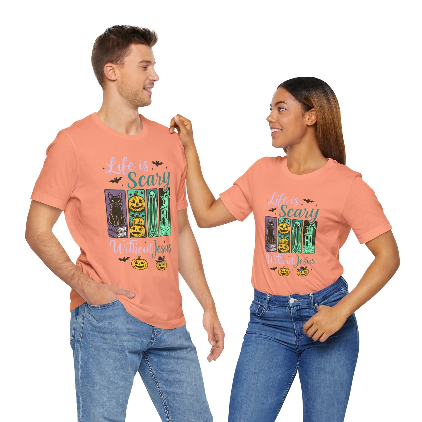 Life Is Scary Without Jesus Shirt – Christian Retro Halloween Faith Tee