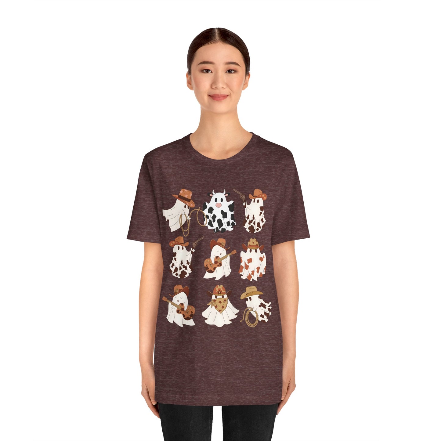 Ghost Cowboy Halloween Western Country Boo Guitar Cowgirl T-Shirt
