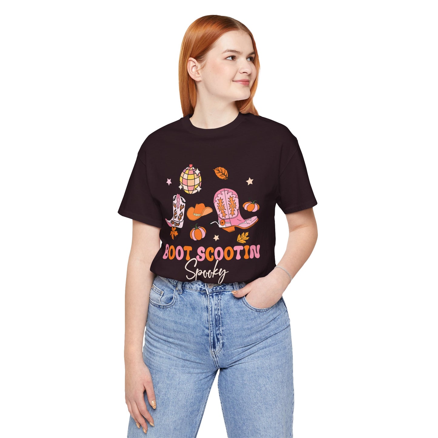 Boot Scootin Spooky Howdy Western Halloween Thanksgiving T-Shirt, Retro Cowgirl Fall Tee