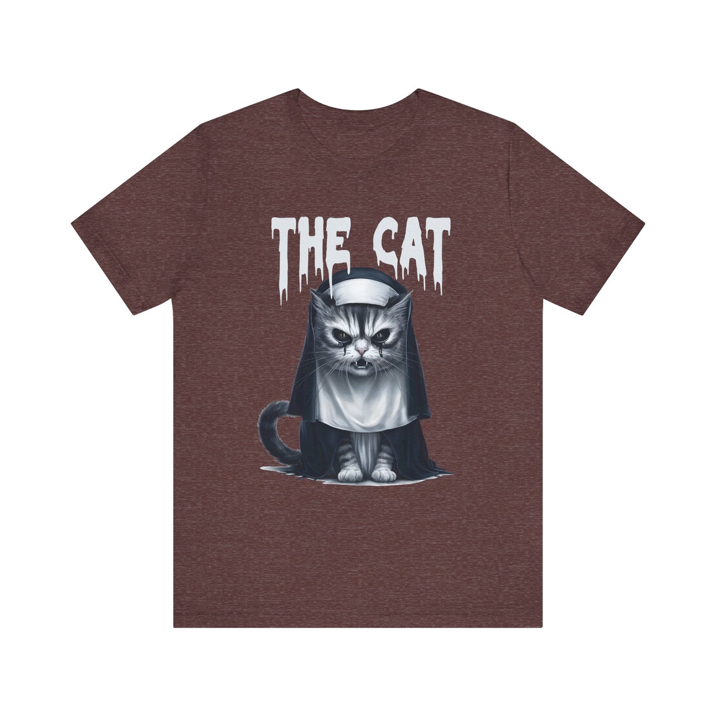 Spooky Cat Nun Halloween Creepy Cat Lovers Spooky Season T-Shirt