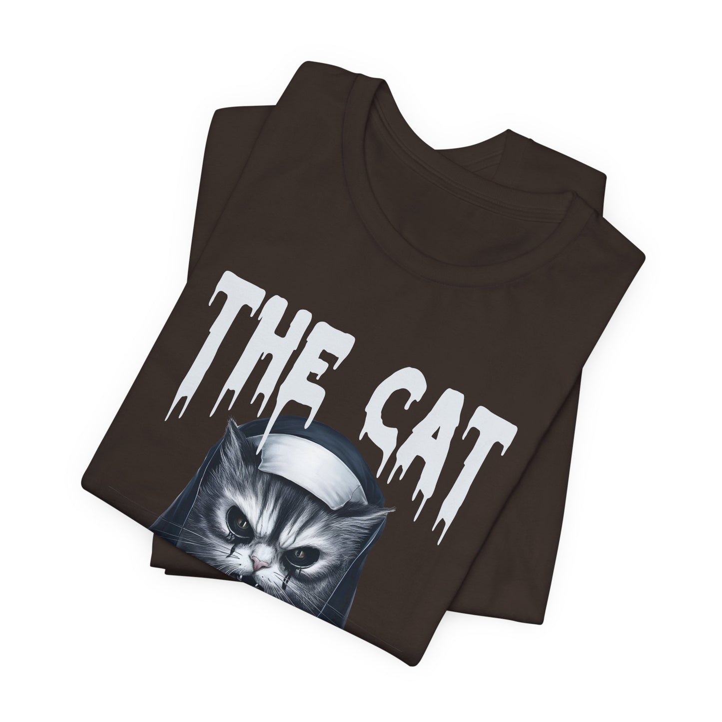 Spooky Cat Nun Halloween Creepy Cat Lovers Spooky Season T-Shirt