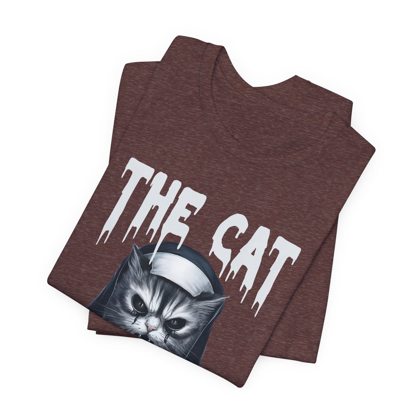 Spooky Cat Nun Halloween Creepy Cat Lovers Spooky Season T-Shirt