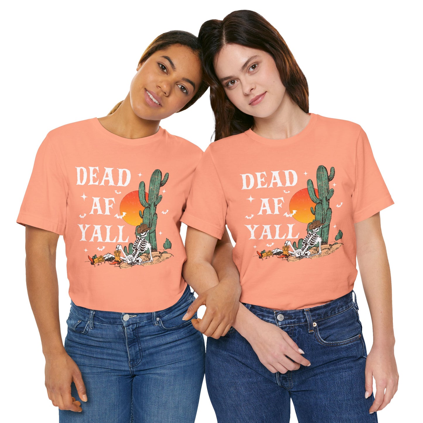 Dead AF Y’all Shirt – Western Skeleton Cowboy Spooky Halloween Tee