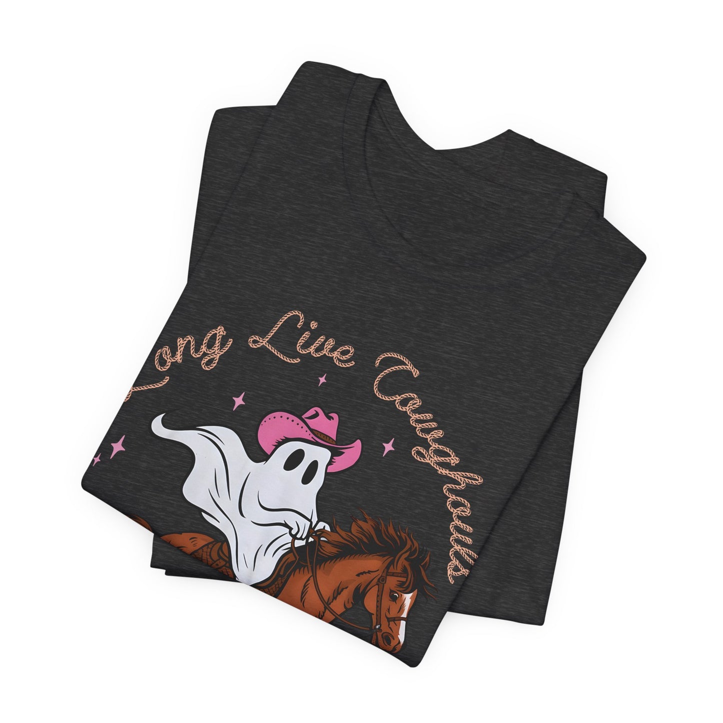 Long Live Cowghouls T-Shirt, Western Ghost Cowgirl Halloween Tee, Spooky Rodeo Shirt