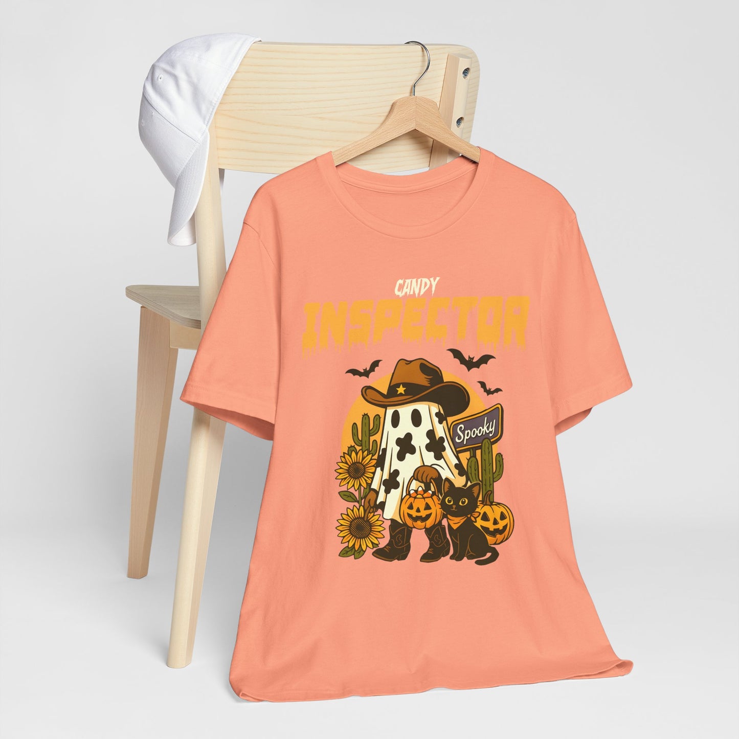 Candy Inspector Shirt – Western Ghost Cowboy Halloween Trick-or-Treat Tee