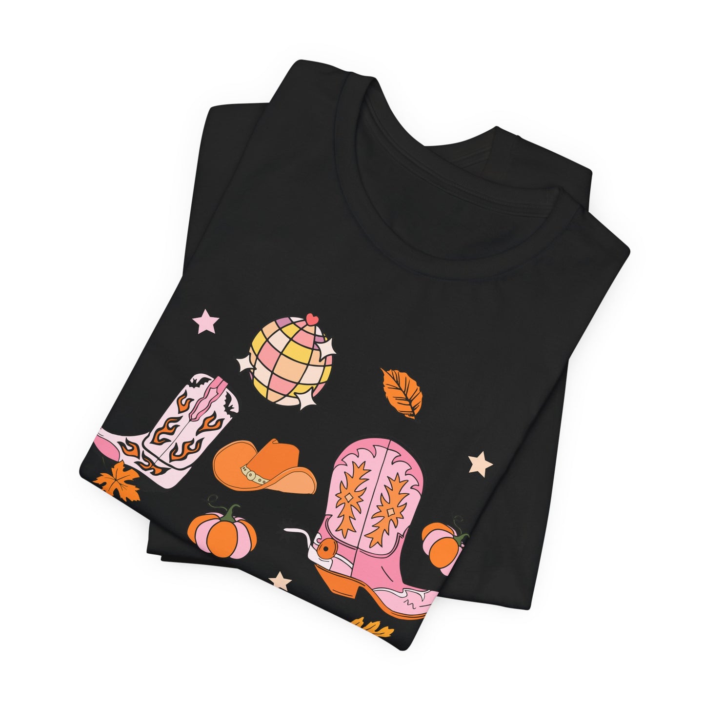 Boot Scootin Spooky Howdy Western Halloween Thanksgiving T-Shirt, Retro Cowgirl Fall Tee