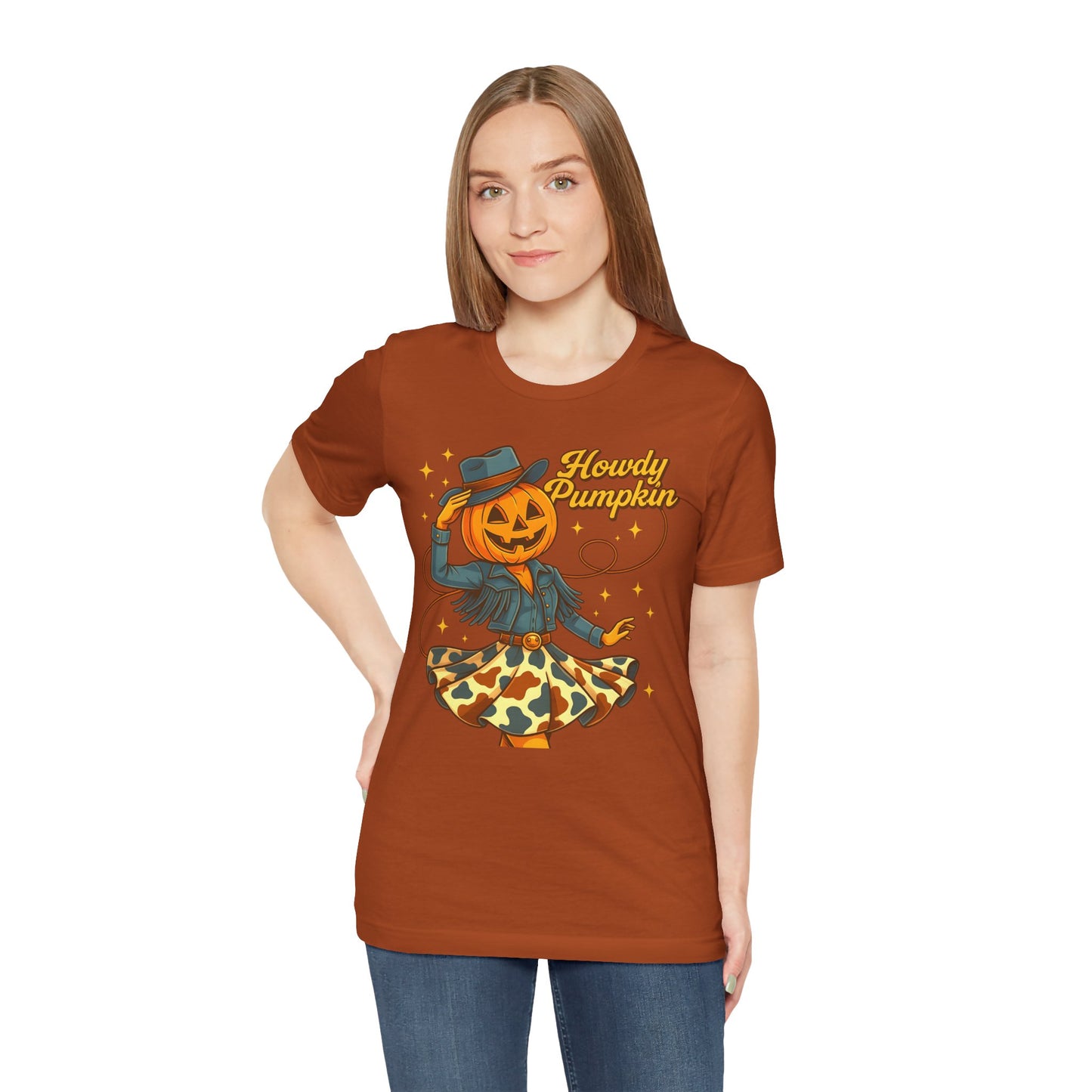 Howdy Pumpkin Shirt Cute Cowgirl Halloween Tee Western Fall Outfit for Women