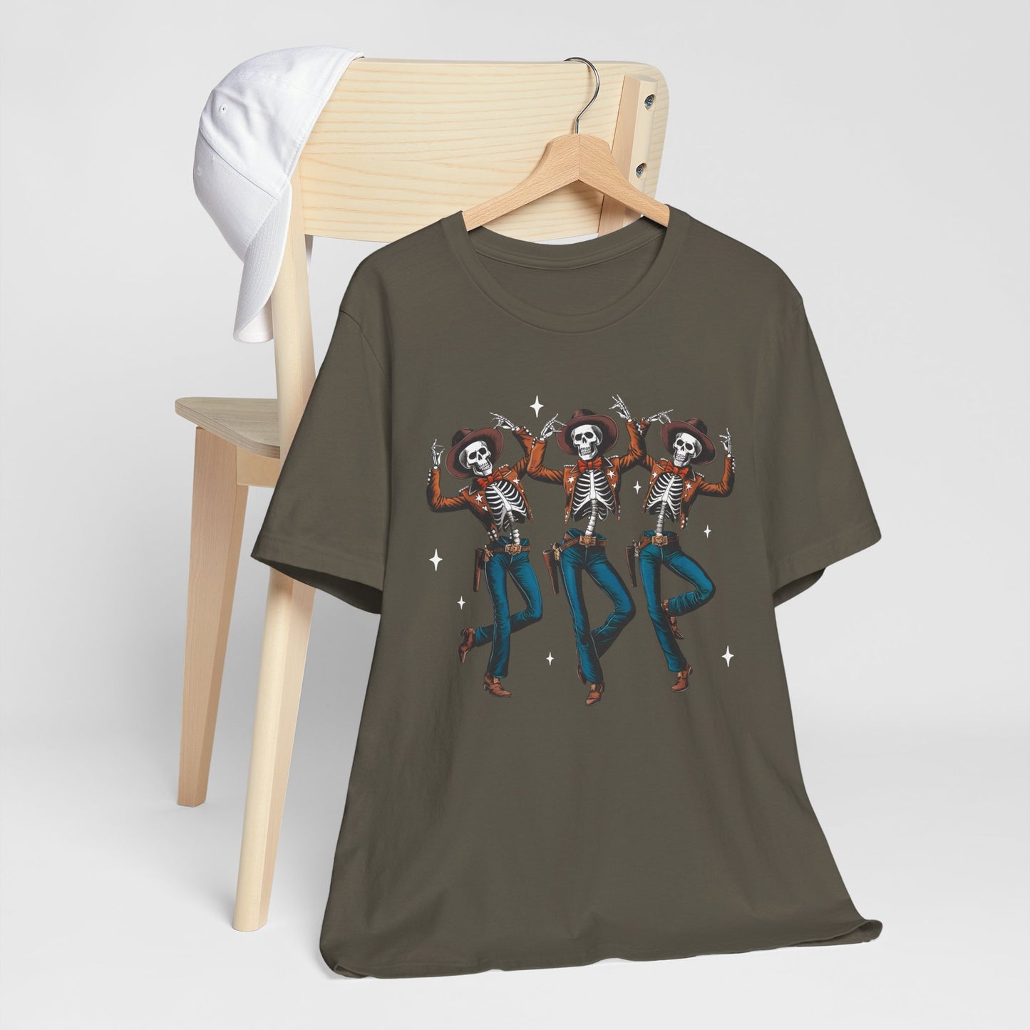 Halloween Western Dancing Skeletons Cowboy Creepy Country T-Shirt