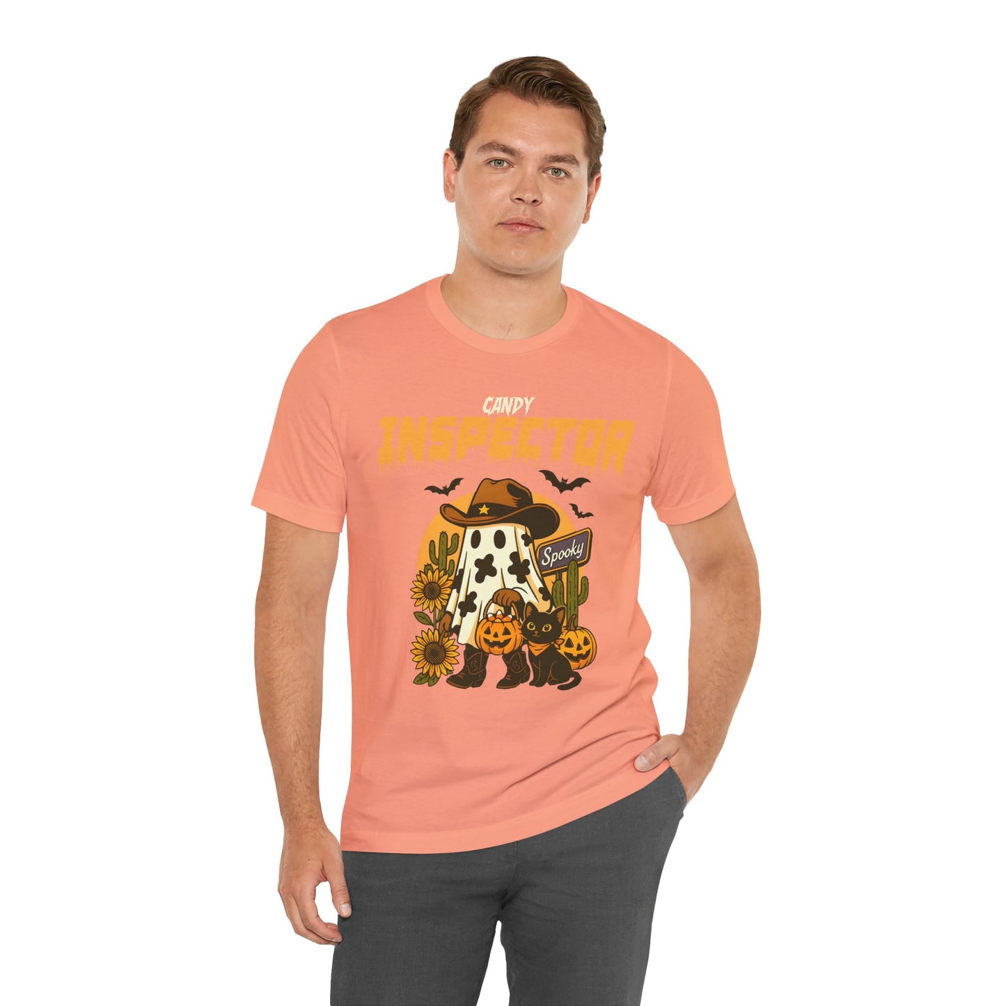Candy Inspector Shirt – Western Ghost Cowboy Halloween Trick-or-Treat Tee