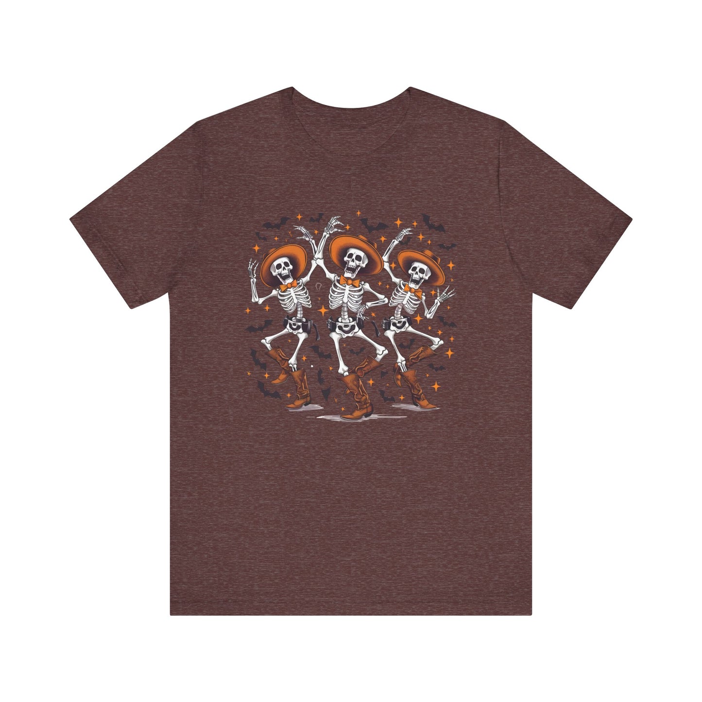 Dancing Skeleton Cowboy Western Rodeo Halloween Spooky Vibes T-Shirt