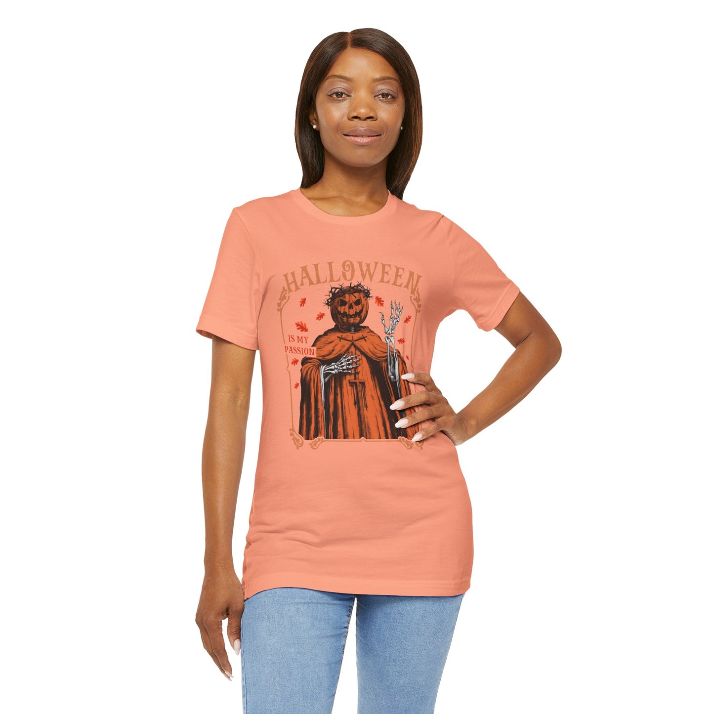 Halloween Is My Passion Jesus Cross Christian Jack O Lantern T-Shirt