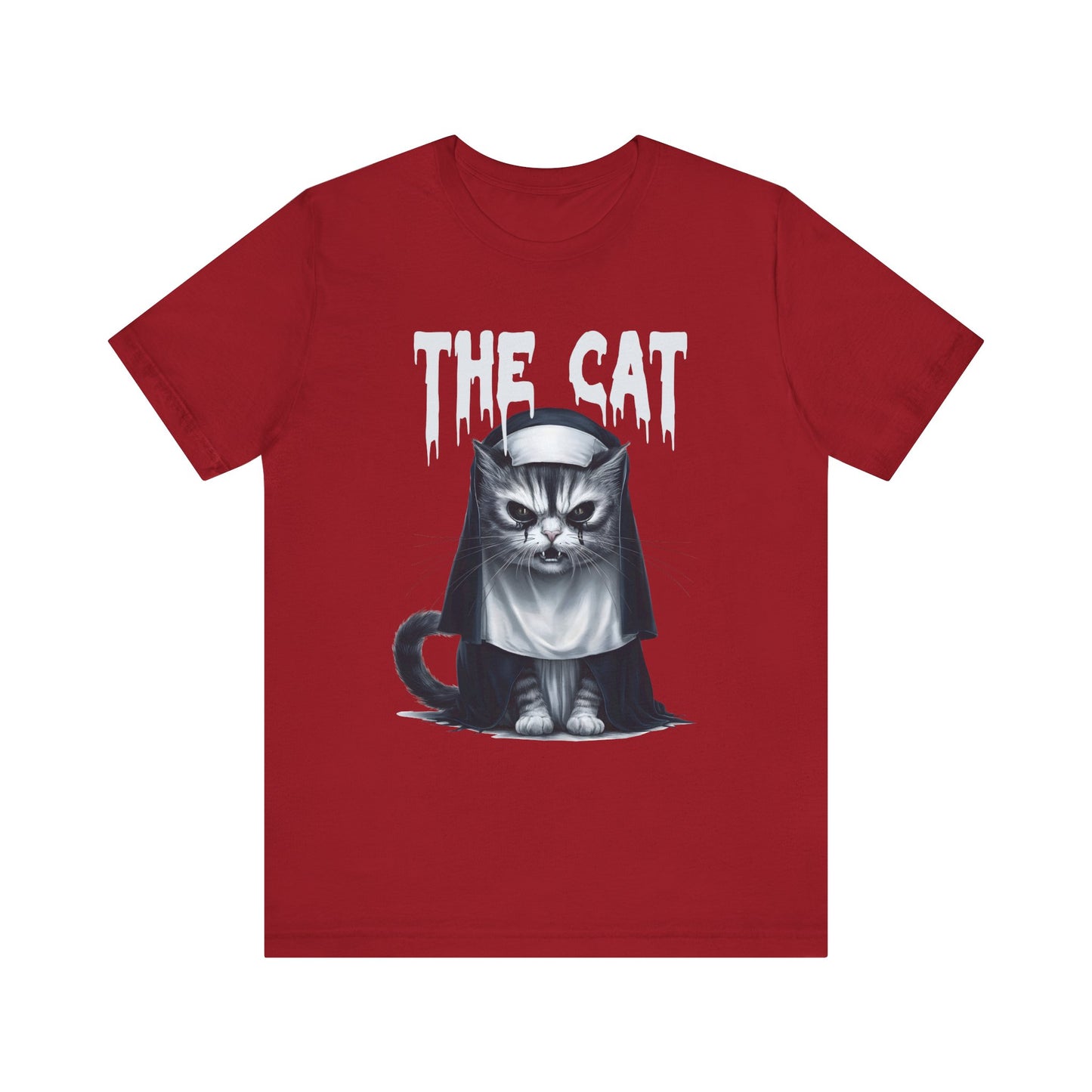 Spooky Cat Nun Halloween Creepy Cat Lovers Spooky Season T-Shirt