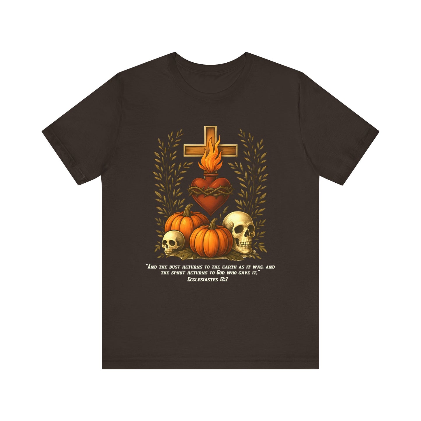 Sacred Heart Halloween Shirt – Jesus Skulls Pumpkins Christian Cross Tee