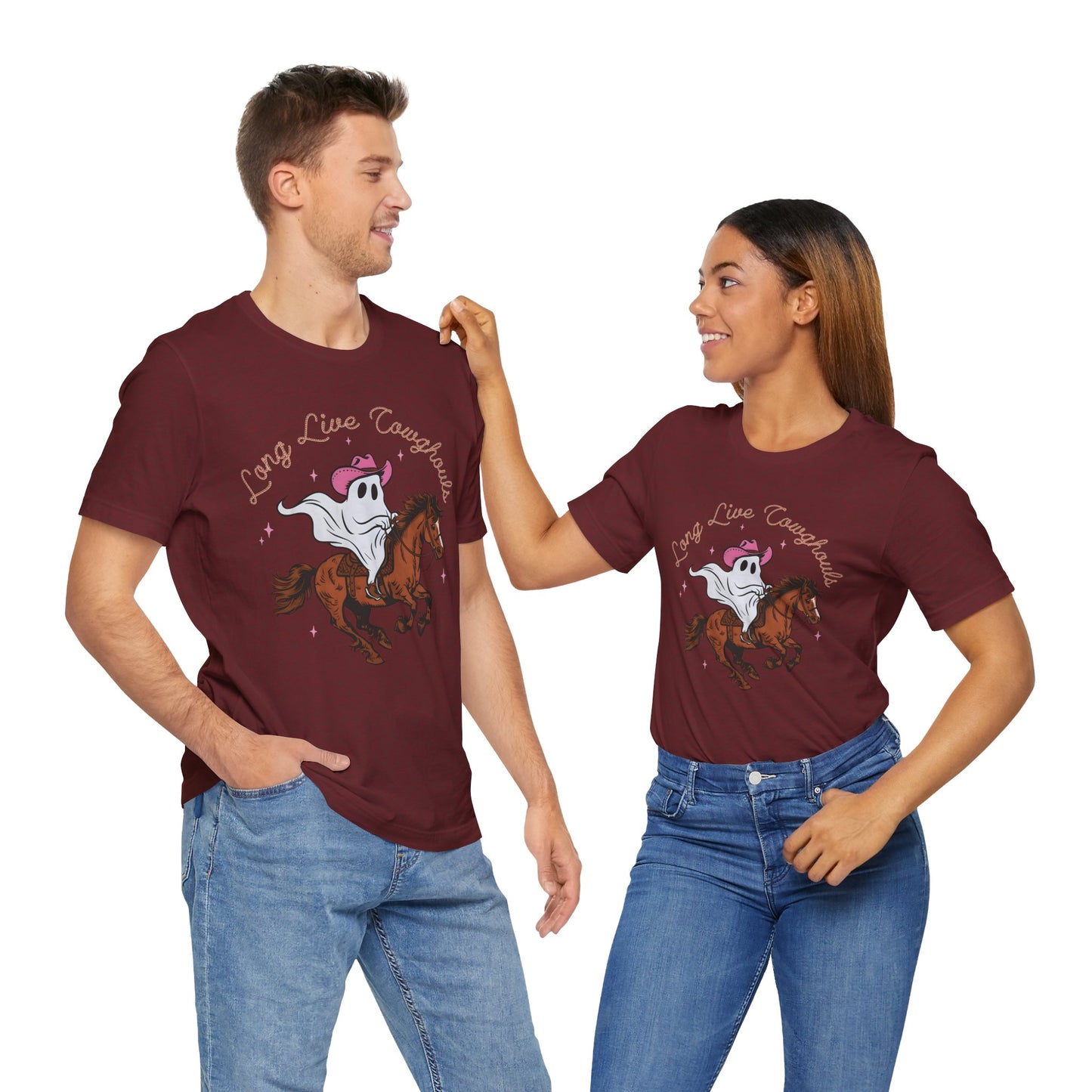 Long Live Cowghouls T-Shirt, Western Ghost Cowgirl Halloween Tee, Spooky Rodeo Shirt