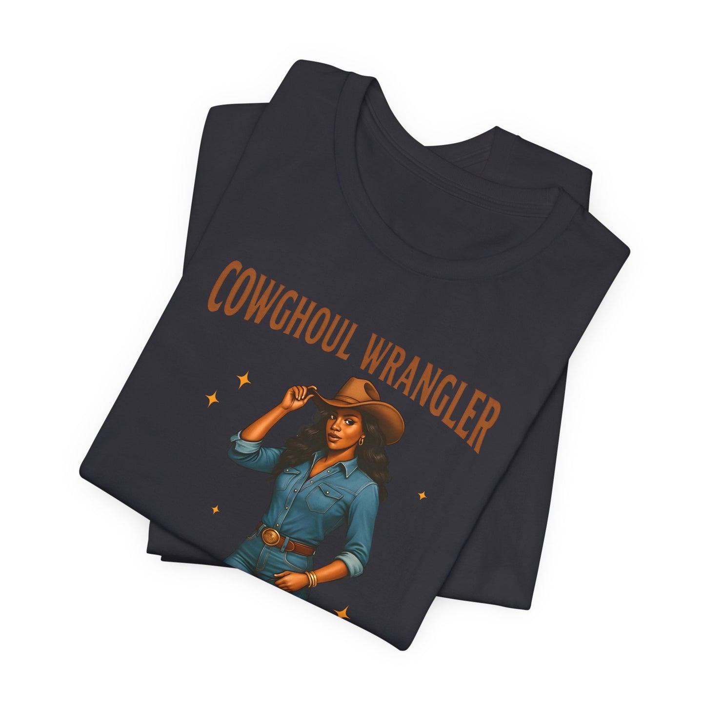 Cowghoul Wrangler Shirt Western Cowgirl Cowboy Ghost Halloween Tee, Spooky Rodeo Fall Outfit