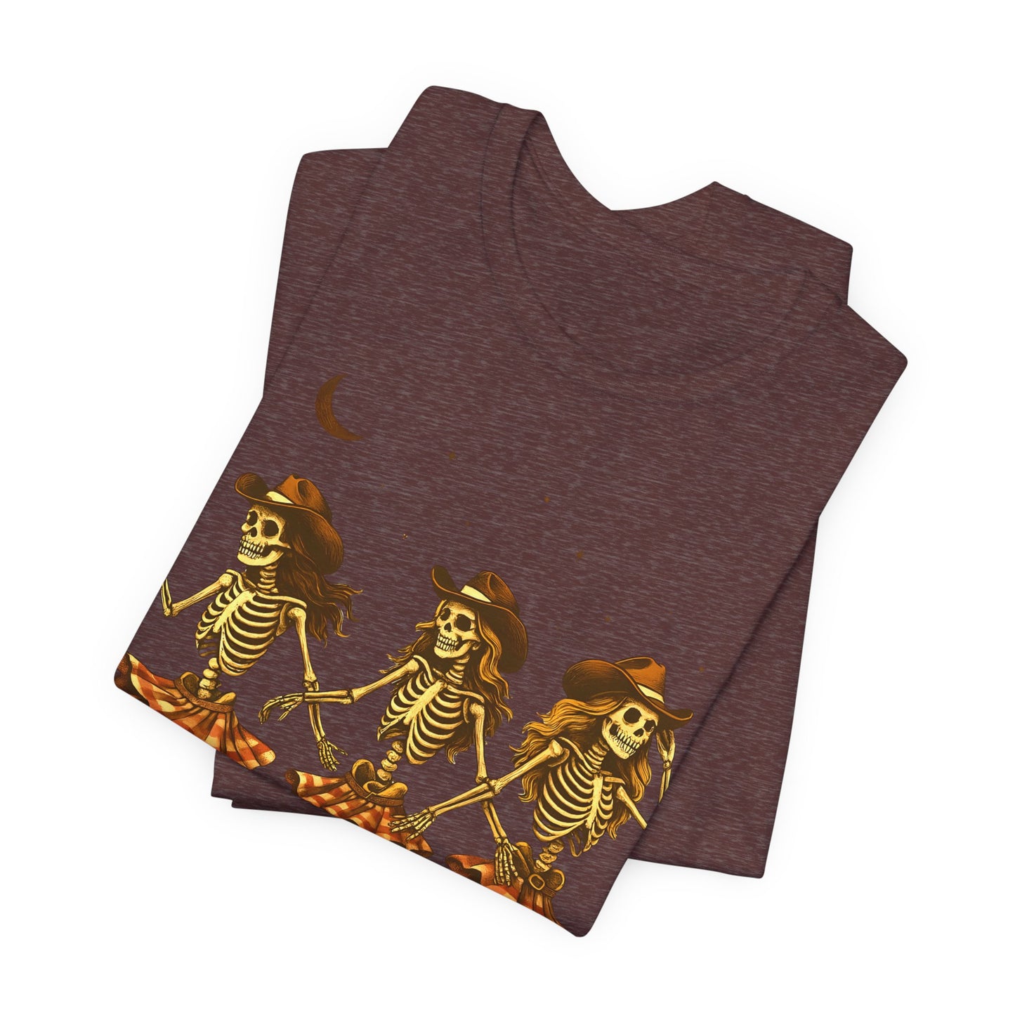 Skeleton Cowgirls Shirt Line Dancing Western Halloween Rodeo Tee