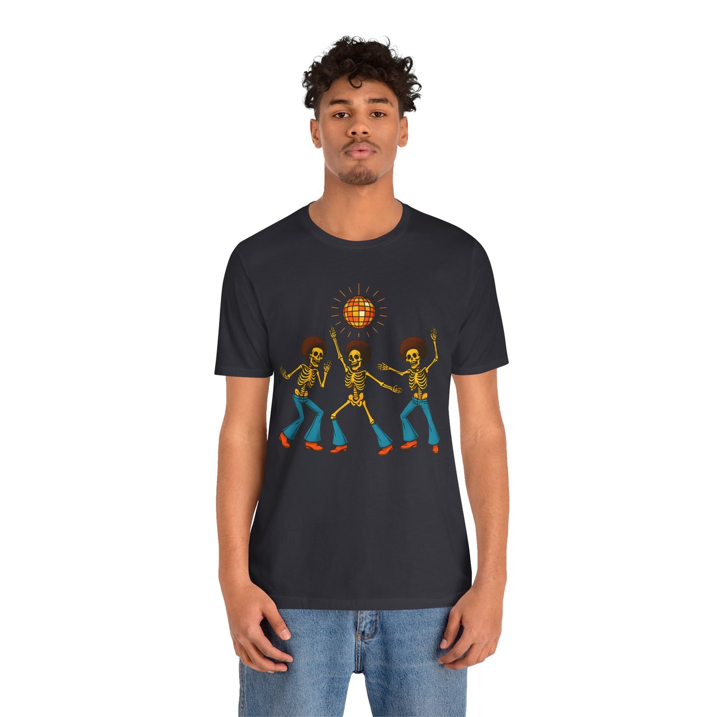 Disco Skeletons Dancing Shirt – Funny Retro 70s Halloween Party Tee