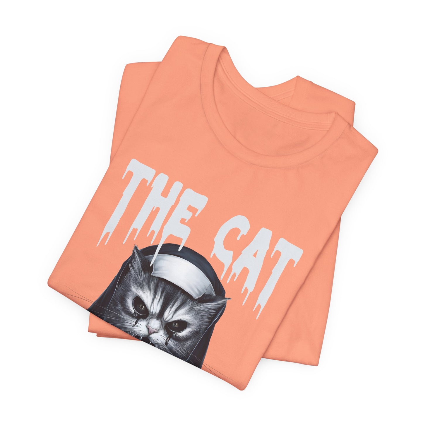 Spooky Cat Nun Halloween Creepy Cat Lovers Spooky Season T-Shirt